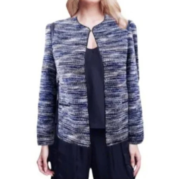 Alfred Dunner Petite Tweed Open Boxy Blazer Jacket - Picture 1 of 8